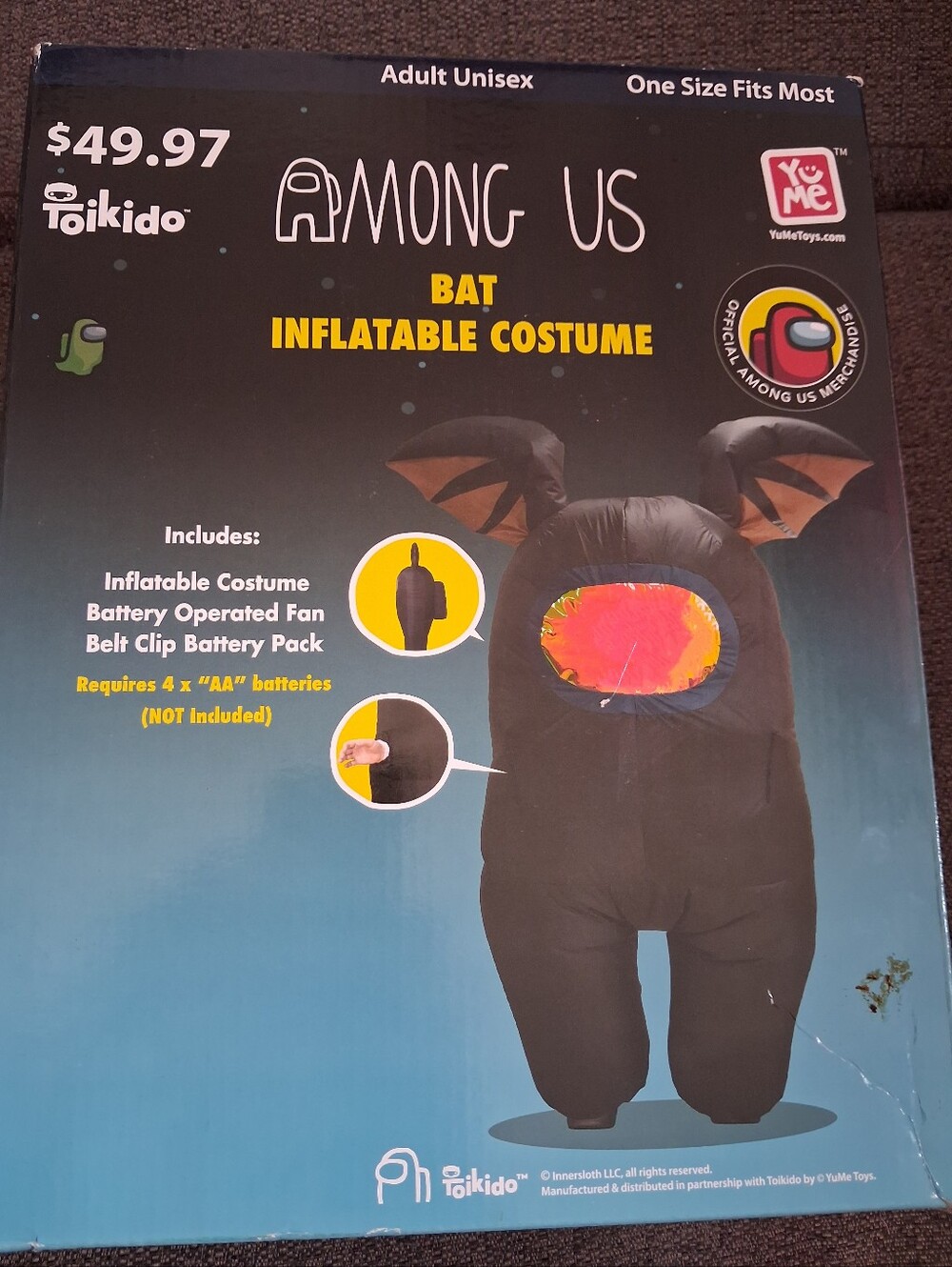 Among Us Black Bat Inflatable Kids Costume - Toikido